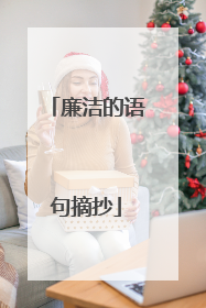 廉洁的语句摘抄