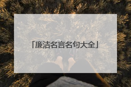 廉洁名言名句大全