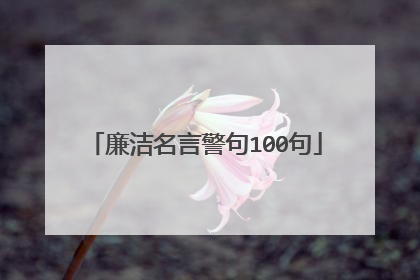 廉洁名言警句100句