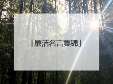 廉洁名言集锦
