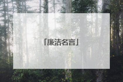 廉洁名言