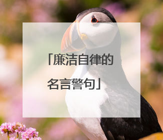 廉洁自律的名言警句