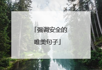 强调安全的唯美句子
