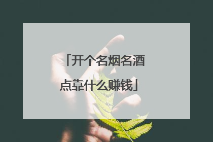 开个名烟名酒点靠什么赚钱