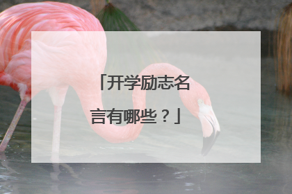 开学励志名言有哪些?