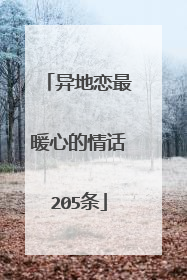 异地恋最暖心的情话205条