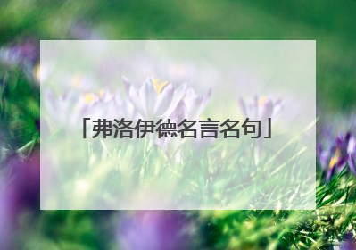 弗洛伊德名言名句