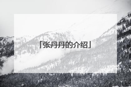 张丹丹的介绍
