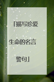 描写珍爱生命的名言警句