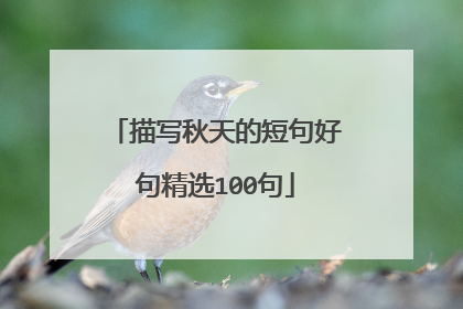 描写秋天的短句好句精选100句