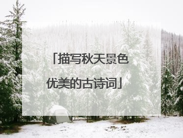 描写秋天景色优美的古诗词