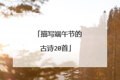 描写端午节的古诗20首