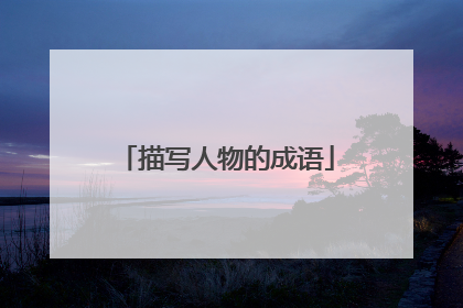 描写人物的成语