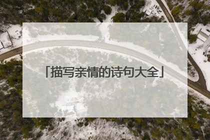 描写亲情的诗句大全