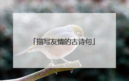 描写友情的古诗句