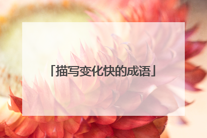 描写变化快的成语