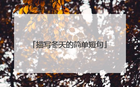 描写冬天的简单短句