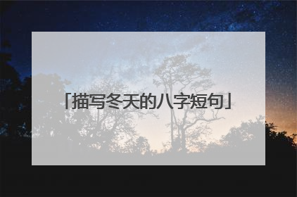 描写冬天的八字短句