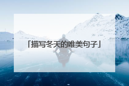 描写冬天的唯美句子