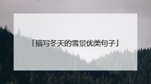 描写冬天的雪景优美句子