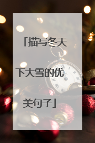 描写冬天下大雪的优美句子
