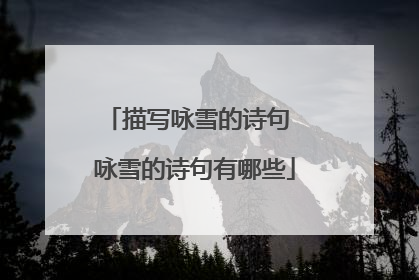 描写咏雪的诗句 咏雪的诗句有哪些