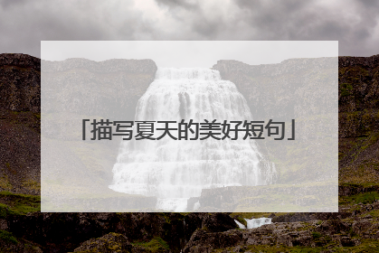 描写夏天的美好短句