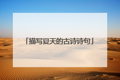 描写夏天的古诗诗句