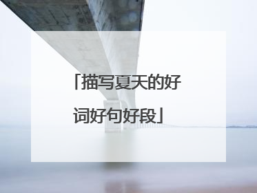 描写夏天的好词好句好段