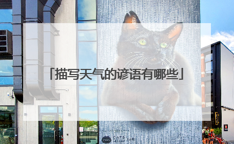 描写天气的谚语有哪些