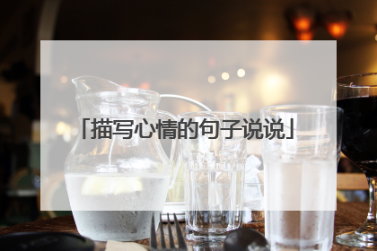 描写心情的句子说说