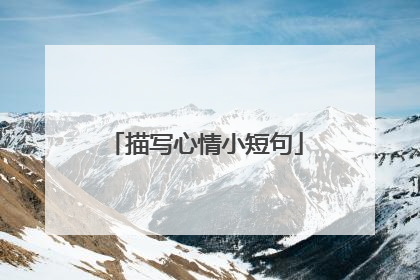 描写心情小短句