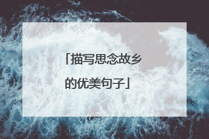 描写思念故乡的优美句子