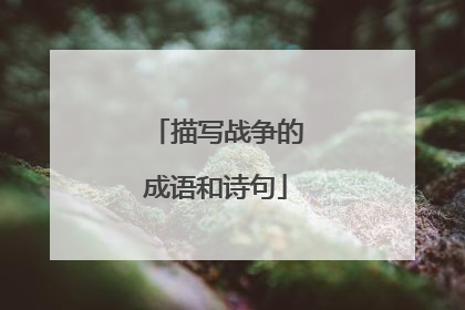 描写战争的成语和诗句