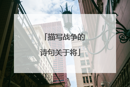 描写战争的诗句关于将