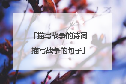 描写战争的诗词 描写战争的句子
