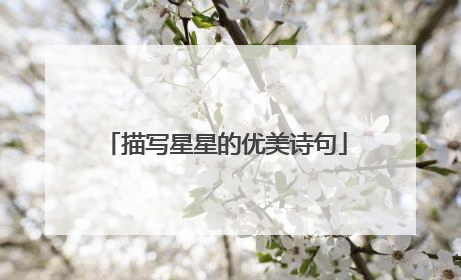描写星星的优美诗句