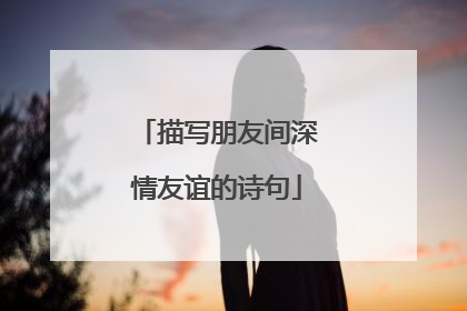描写朋友间深情友谊的诗句