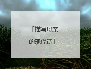 描写母亲的现代诗