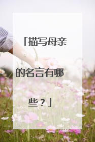 描写母亲的名言有哪些?
