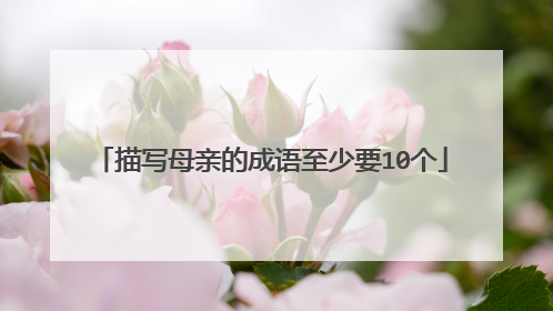 描写母亲的成语至少要10个
