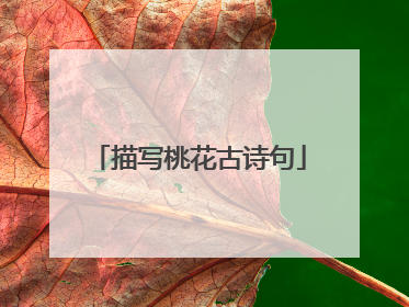 描写桃花古诗句