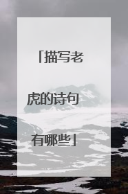 描写老虎的诗句有哪些