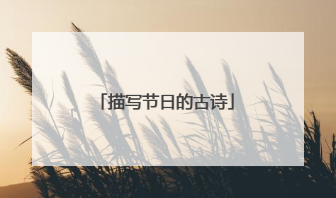 描写节日的古诗