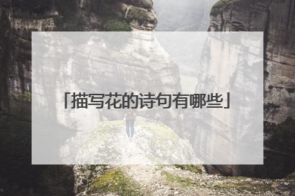 描写花的诗句有哪些