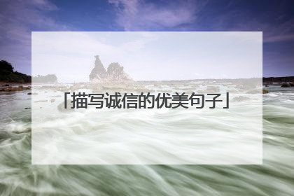 描写诚信的优美句子