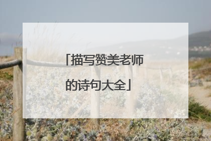 描写赞美老师的诗句大全
