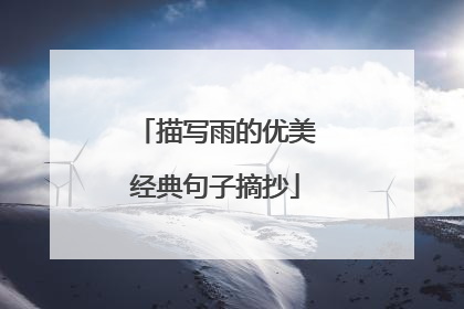 描写雨的优美经典句子摘抄