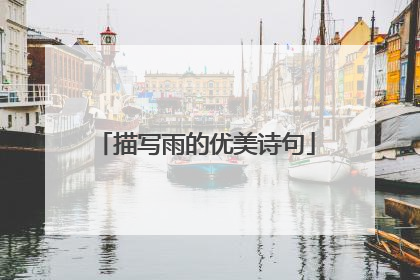 描写雨的优美诗句