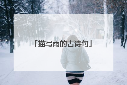 描写雨的古诗句